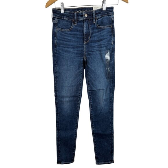 NWT American Eagle Hi-Rise Blue Jeggings - Short 2 - Picture 1 of 3